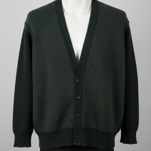 Vintage Boy Scouts Of America Men's Dark Green Cardigan Sweater